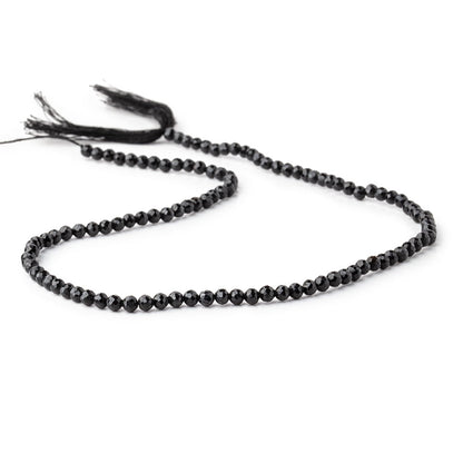 3-3.5mm Black Spinel faceted round beads 13.5 inch 100 beads
