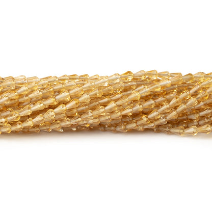 3x2.5-4x3mm Citrine Straight Drilled Faceted Tear Drop 18 inch 130 Beads