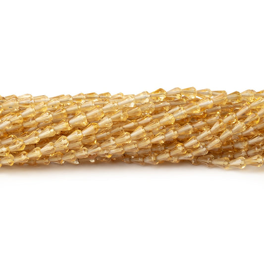 3x2.5-4x3mm Citrine Straight Drilled Faceted Tear Drop 18 inch 130 Beads