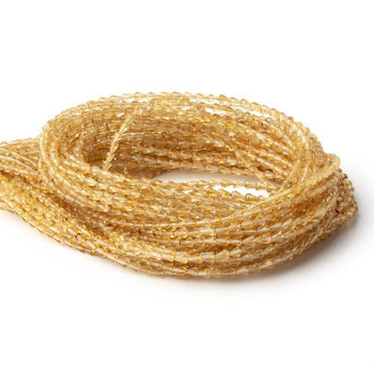 3x2.5-4x3mm Citrine Straight Drilled Faceted Tear Drop 18 inch 130 Beads