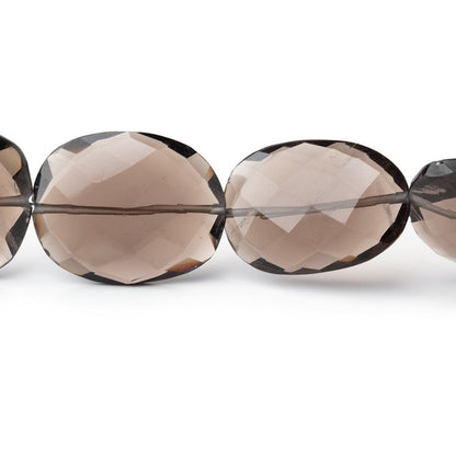 15x13-21x17mm Smoky Quartz Faceted Flat Nugget Beads 8 inch 11 pieces