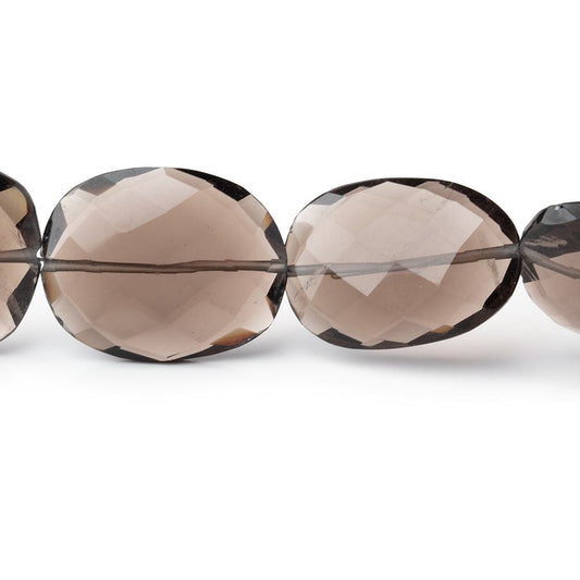 15x13-21x17mm Smoky Quartz Faceted Flat Nugget Beads 8 inch 11 pieces