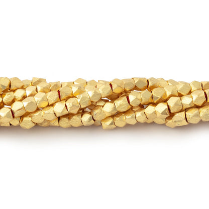 3mm Brushed Faceted Nugget Beads