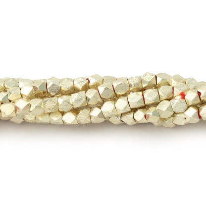 3mm Brushed Faceted Nugget Beads
