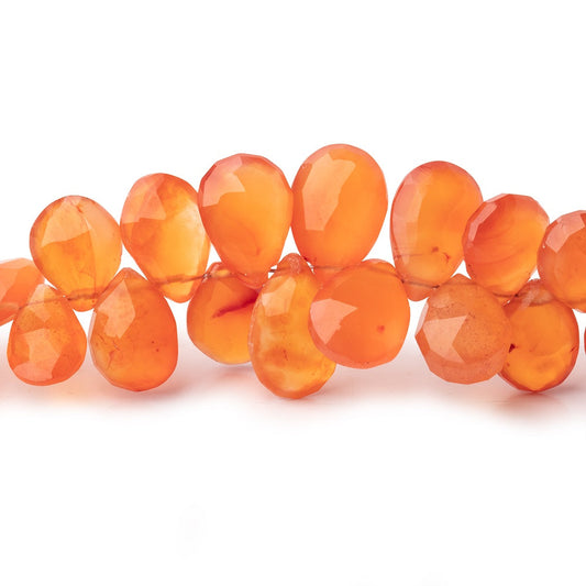 7.5x5-11x7mm Carnelian Faceted Pear Beads 8 inch 60 pieces