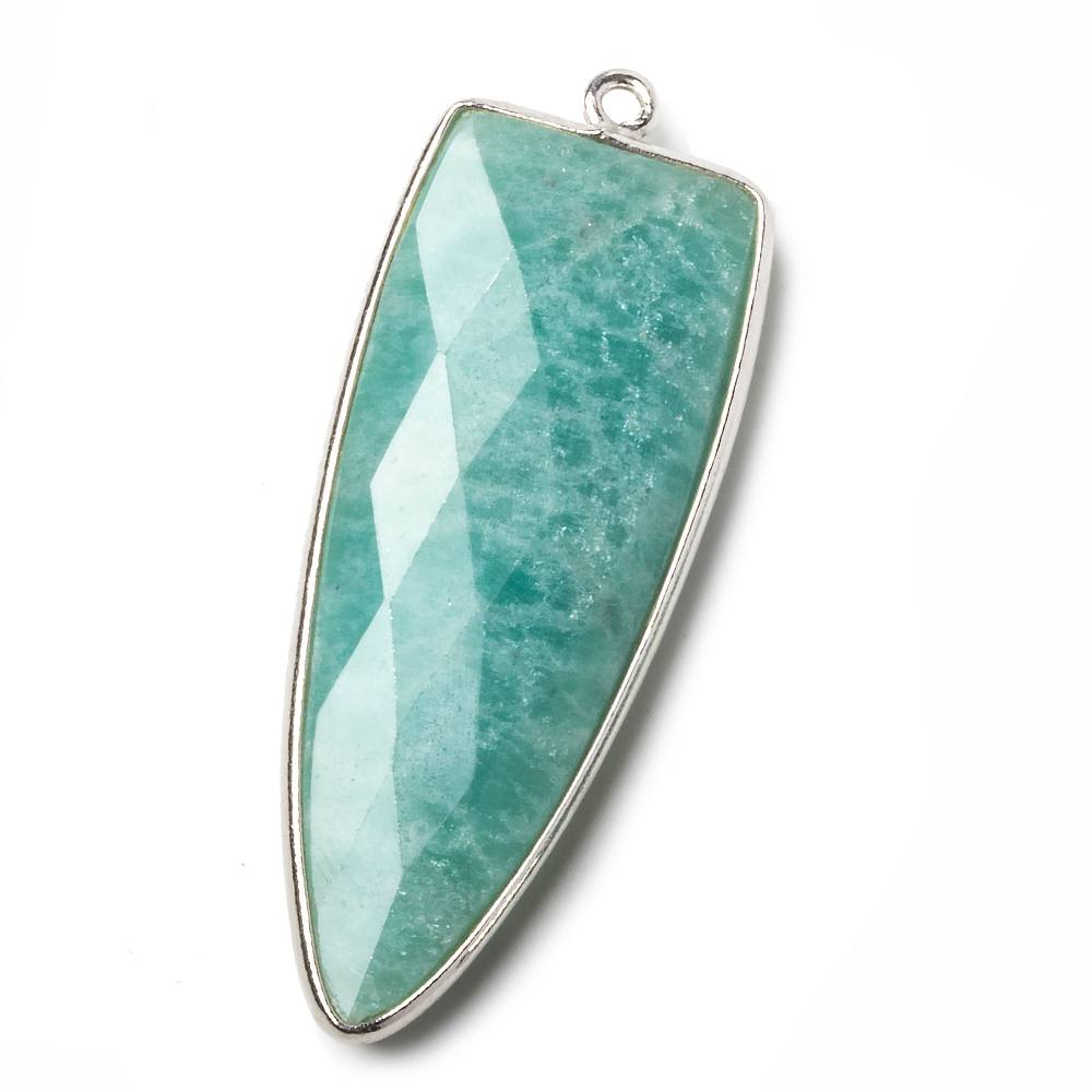 42x16mm Silver .925 Bezel Amazonite Point 1 ring Pendant 1 piece