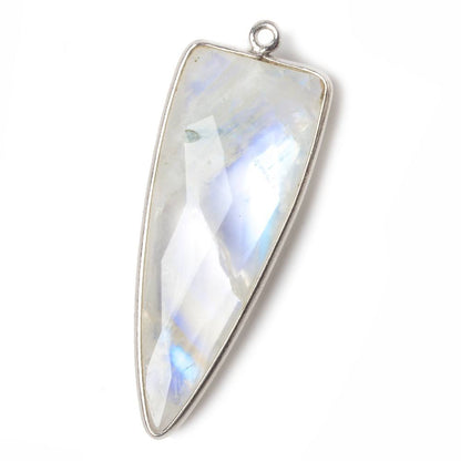 40x16mm Silver .925 Bezel Rainbow Moonstone Point 1 ring Pendant 1 piece