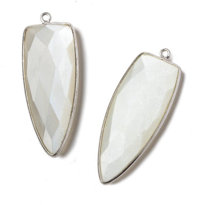42x16mm Silver .925 Bezel White Moonstone Point 1 ring Pendant 1 piece