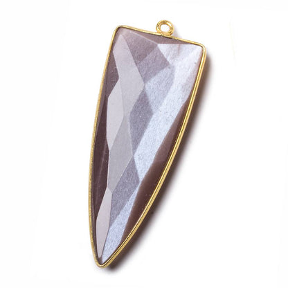 42x16mm Vermeil Bezel Chocolate Moonstone faceted point 1 focal bead