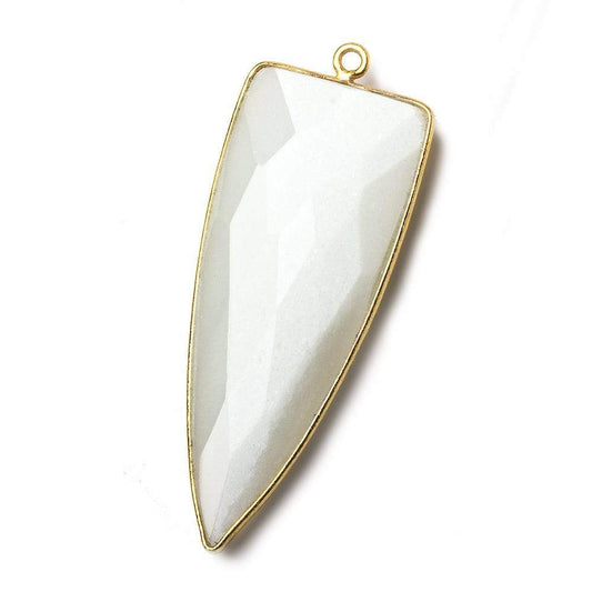 42x16mm Vermeil Bezel White Moonstone faceted point 1 focal bead