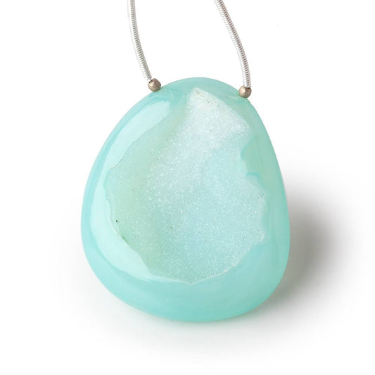 42x37mm Seafoam Blue Agate Drusy Freeform Focal 1 piece