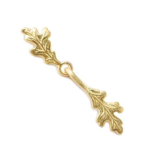 42x9mm Vermeil Clasp Oak Leaves 1 piece
