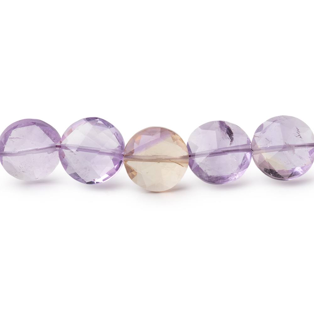 9mm Ametrine Faceted Coin Beads 16 inch 44 pieces