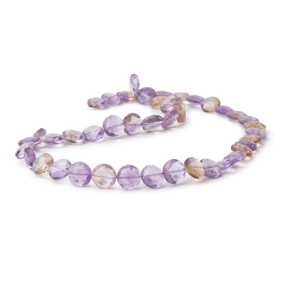 9mm Ametrine Faceted Coin Beads 16 inch 44 pieces