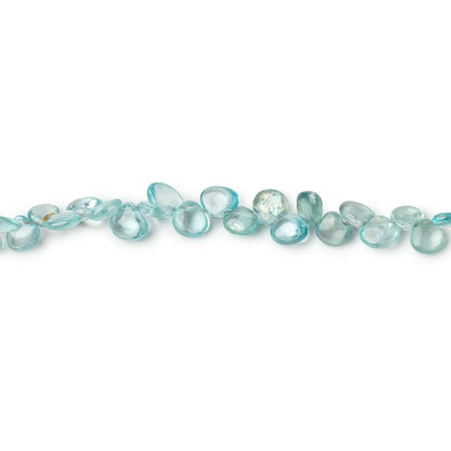 3.5-5mm Blue Zircon Plain Heart Beads 7.75 inch 76 pieces