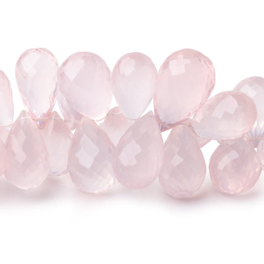 9x5-15x10mm Rose Quartz faceted tear drops 8 inch 65 beads AAA Grade