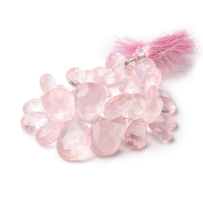 14x11-24x18mm Rose Quartz Faceted Pear Beads 7.5 inch 36 pieces