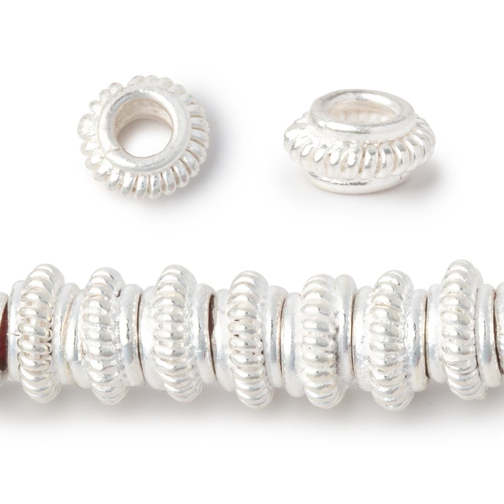 7mm Pinwheel Spacer Beads with 3mm Large Hole 8 inch Strand