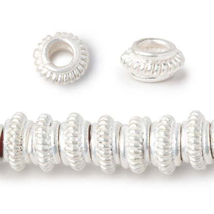 7mm Pinwheel Spacer Beads with 3mm Large Hole 8 inch Strand