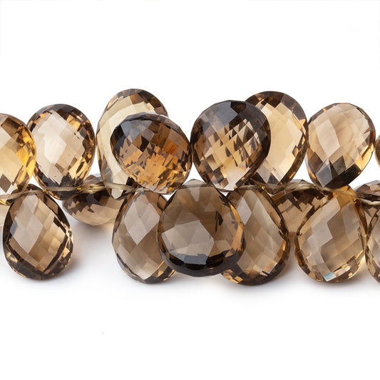 12x8-17x12mm Dark Whiskey Quartz Faceted Pear Beads 14 inch 87 pieces AAA