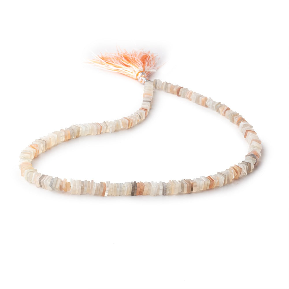 4-5mm Multi Color Moonstone Plain Square Heshi Beads 15 inch 200 pieces