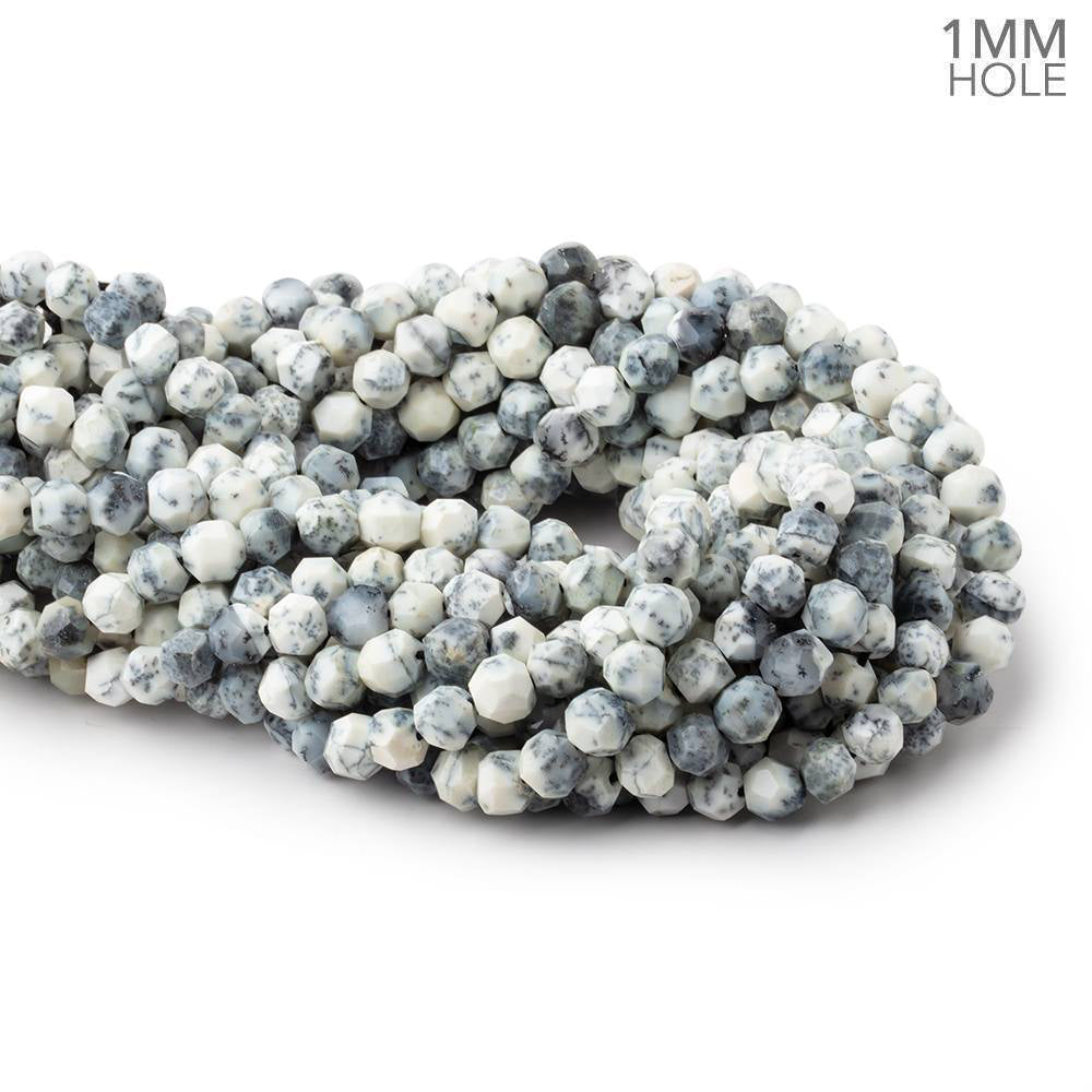 7mm Dendritic Opal Modified Round Beads 14 inch 52 pieces with 1mm Drill Hole