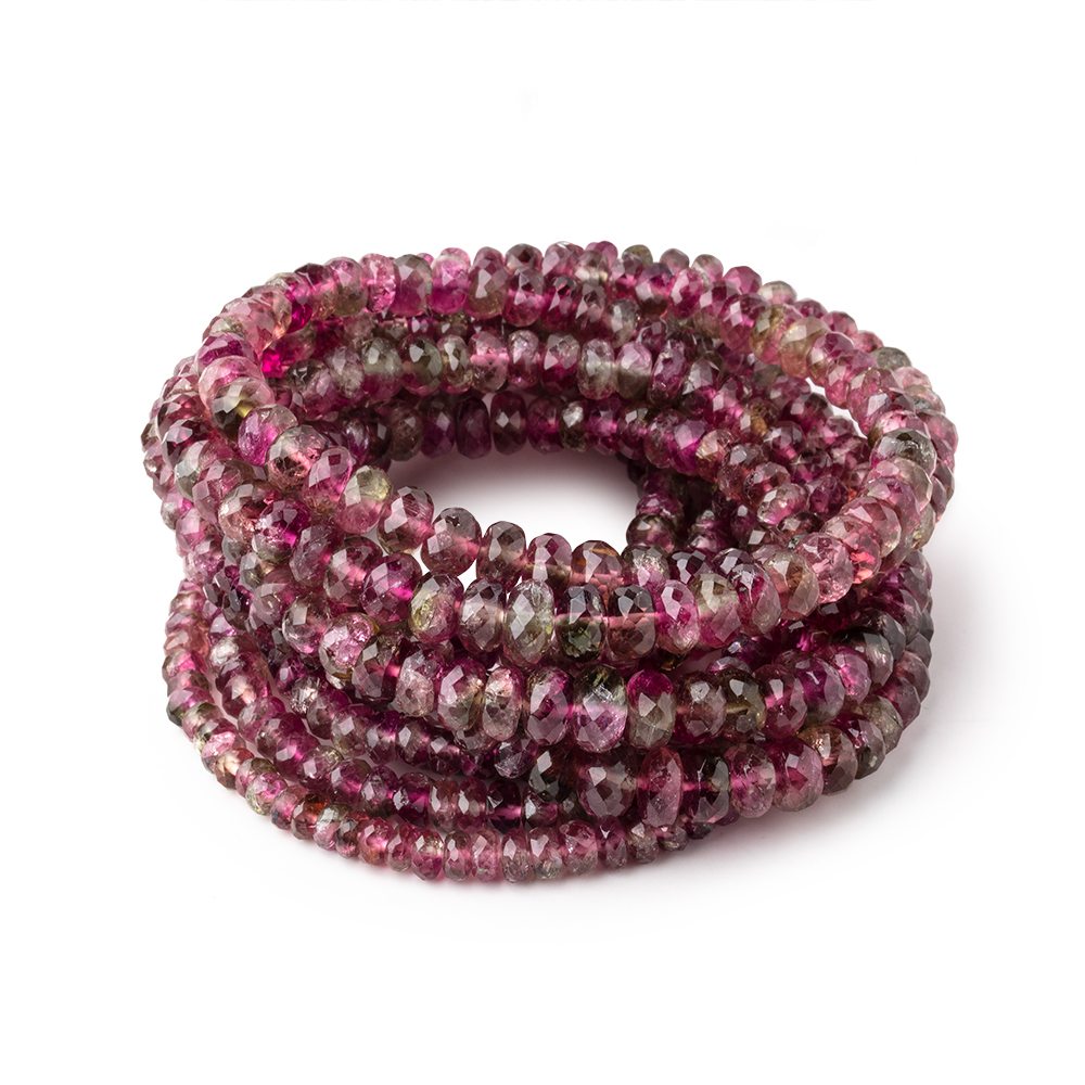 3-6mm Multi Color Tourmaline Faceted Rondelle Beads 16 inch 157 pieces AAA