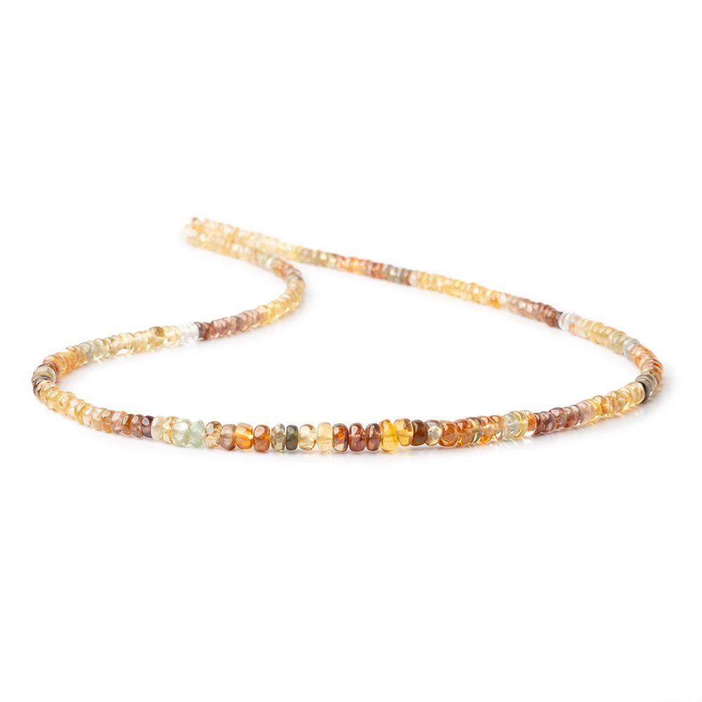 3-4mm Multi Color Golden Zircon Plain Rondelle Beads 17 inch 212 pieces AA