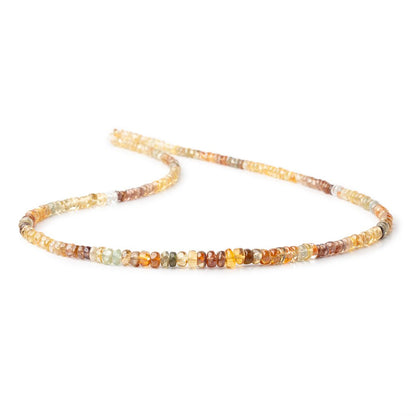 3-4mm Multi Color Golden Zircon Plain Rondelle Beads 17 inch 212 pieces AA