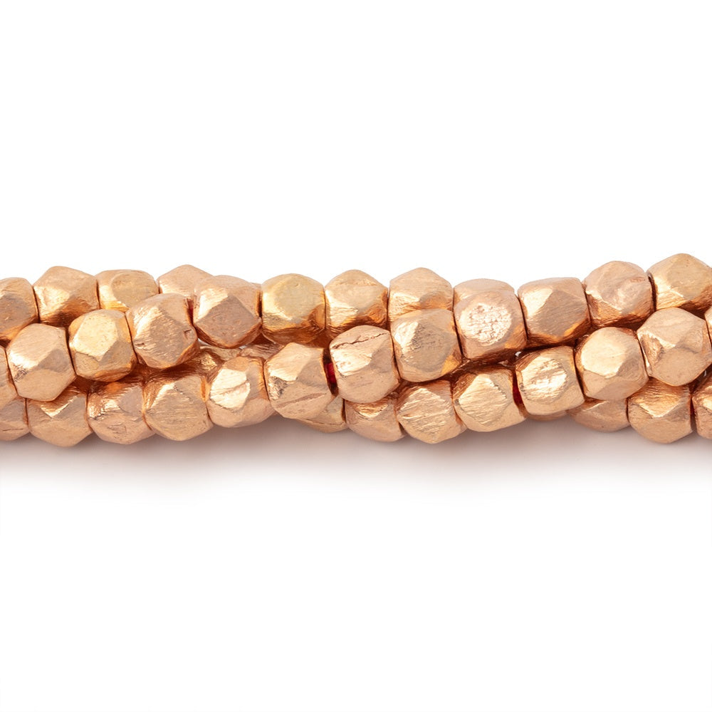 4mm Brushed Hand Cut Nugget Beads 8 inch 47 pieces