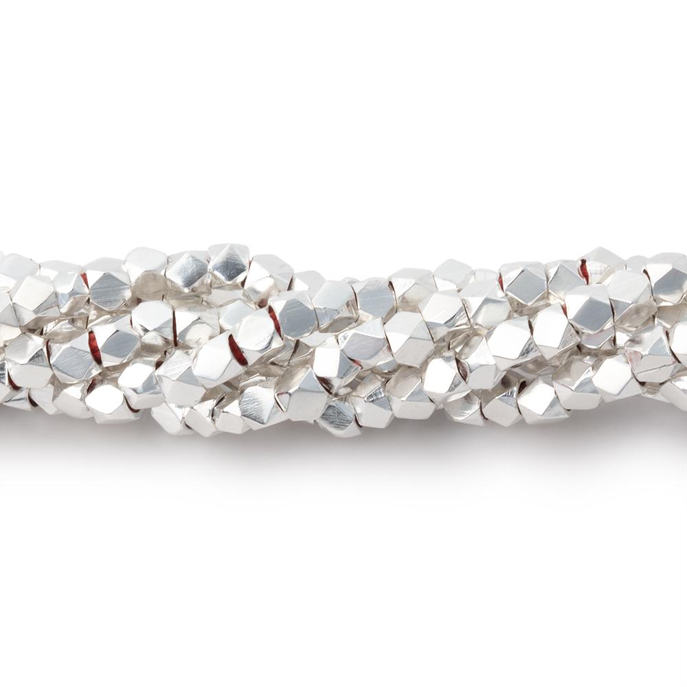 3mm Hand Polished Faceted Nugget Beads 8 inch 72 pieces