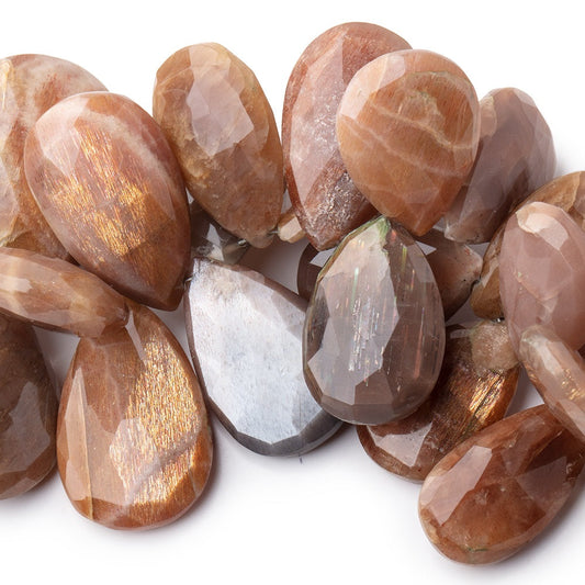 23x15-32x20mm Feldspar Faceted Pear Beads 7 inch 34 pieces