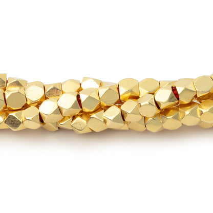 4mm Hand Polished Faceted Nugget Beads 8 inch 45 pieces