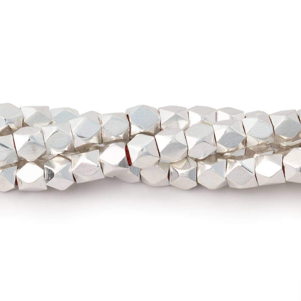 4mm Hand Polished Faceted Nugget Beads 8 inch 45 pieces