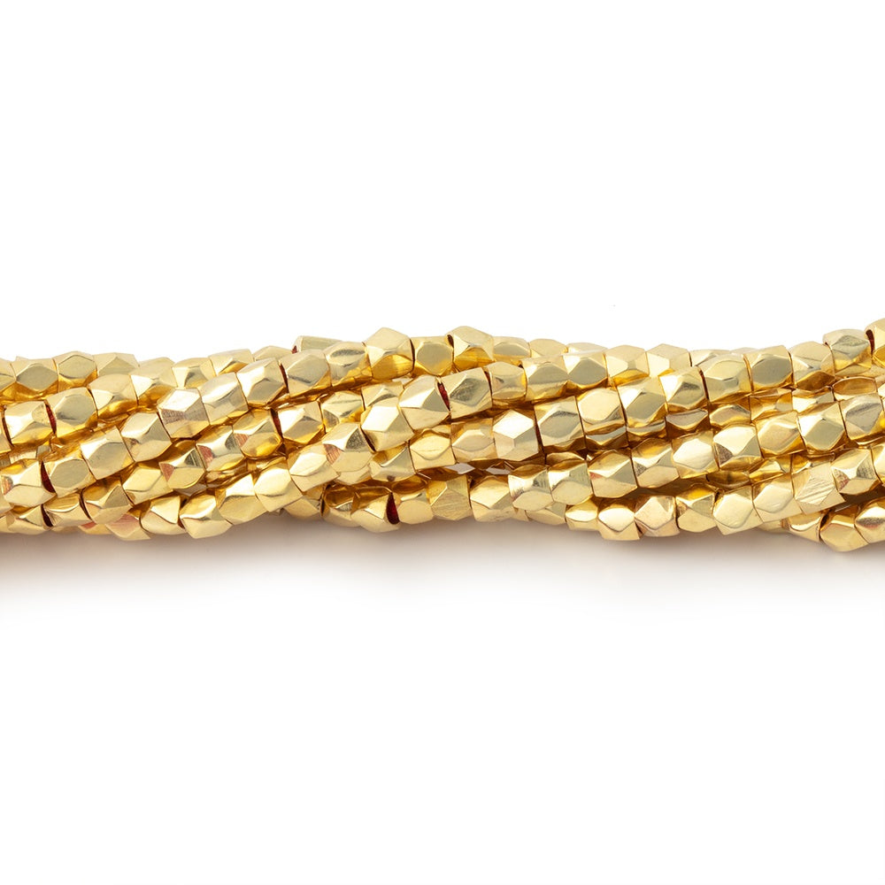 2mm Hand Polished Faceted Nugget Beads 8 inch 90 pieces