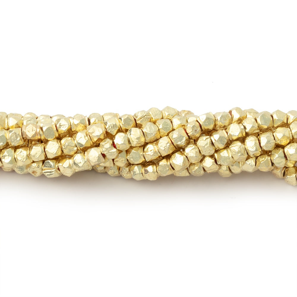 2.5mm Hand Cut Faceted Nugget Beads