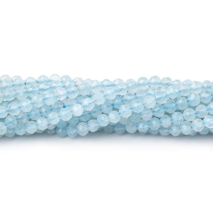 3mm Milky Aquamarine Micro Faceted Round Beads 12.5 inch 102 pieces