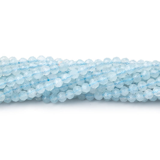 3mm Milky Aquamarine Micro Faceted Round Beads 12.5 inch 102 pieces