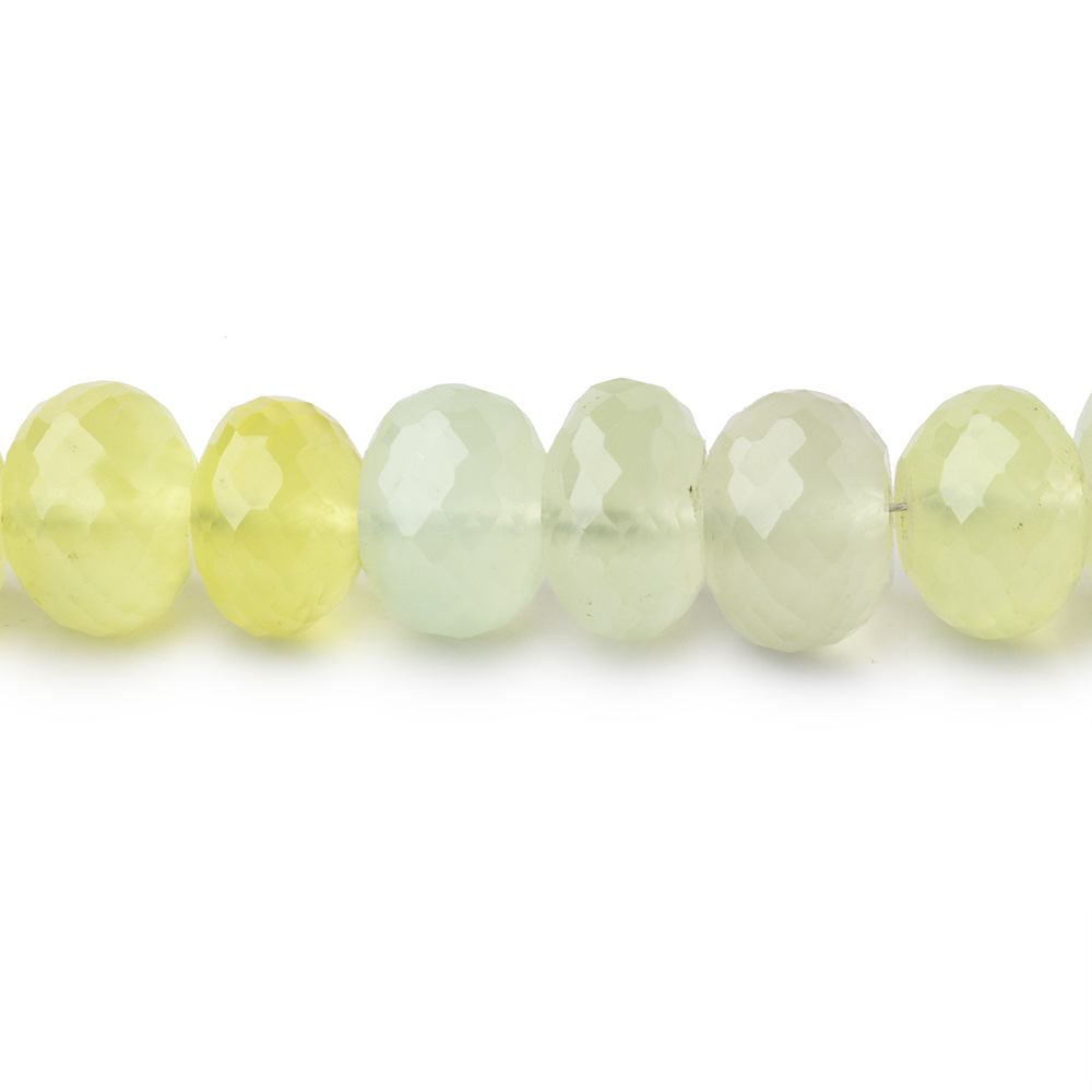 7-11mm Prehnite Faceted Rondelle Beads 16 inch 63 pieces