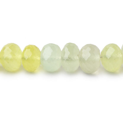 7-11mm Prehnite Faceted Rondelle Beads 16 inch 63 pieces
