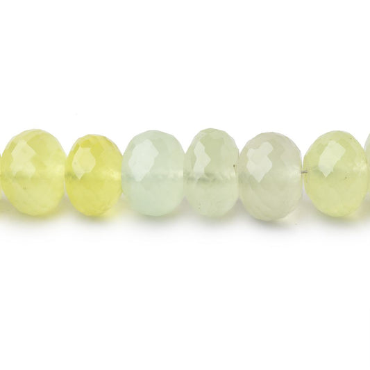 7-11mm Prehnite Faceted Rondelle Beads 16 inch 63 pieces