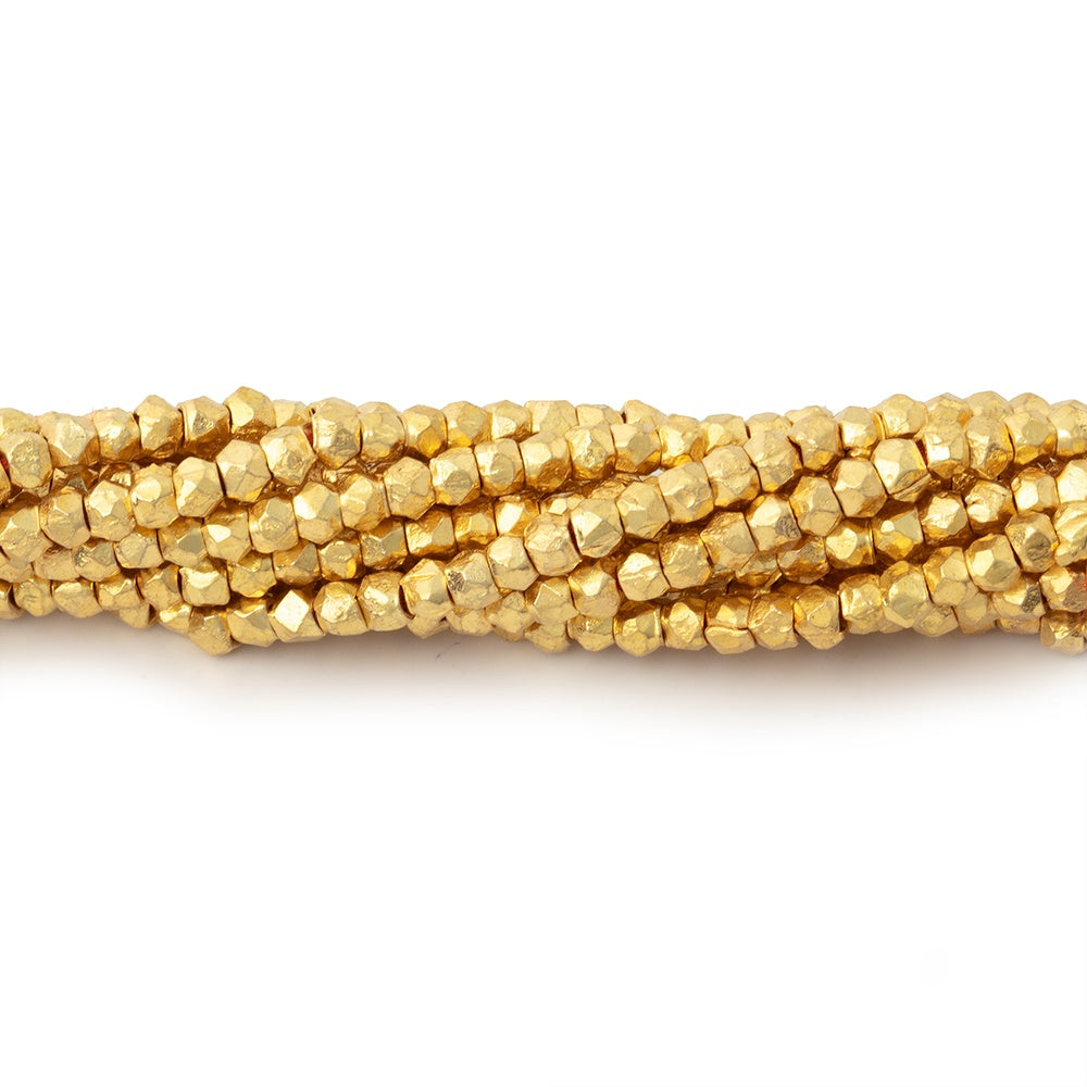 2.5mm Hand Cut Faceted Nugget Beads