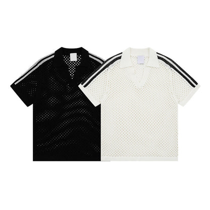 Short Sleeve T-Shirt Men's Summer Loose Casual Couple Polo Collar Half Sleeve Shirt