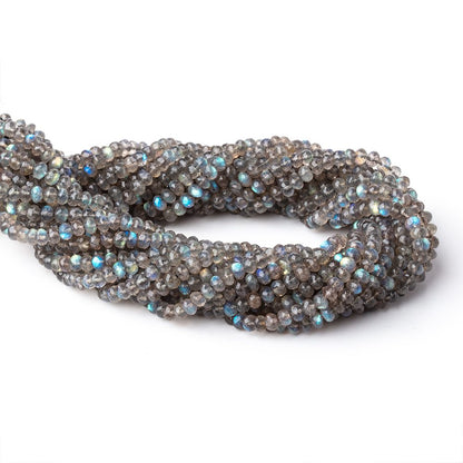 4.3mm Labradorite Micro Faceted Rondelle Beads 14 inch 110 pieces AAA