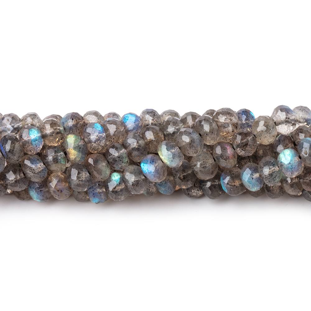 4.3mm Labradorite Micro Faceted Rondelle Beads 14 inch 110 pieces AAA