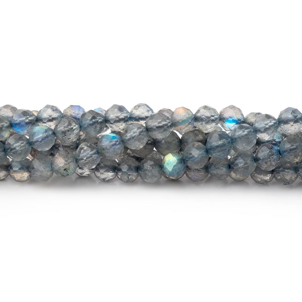 4.3mm Labradorite Micro Faceted Rounds 12.5 inch 75 beads AAA