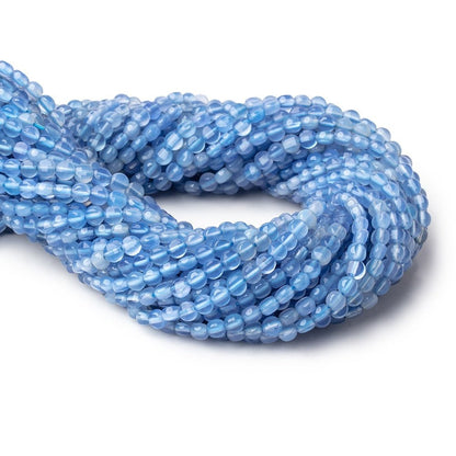 4.3mm Santorini Blue Chalcedony Checkerboard Faceted Calibrated Coins 12.5 inch 78 Beads