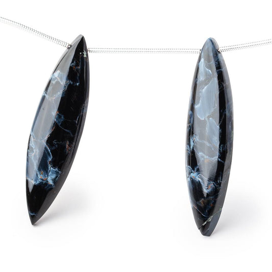 39x9x7mm Pietersite Plain Marquise Focal Beads Set of 2