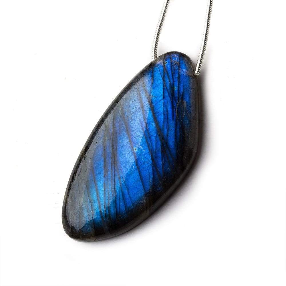 43x21x7mm Neon Blue Labradorite fancy shape focal bead 1 piece