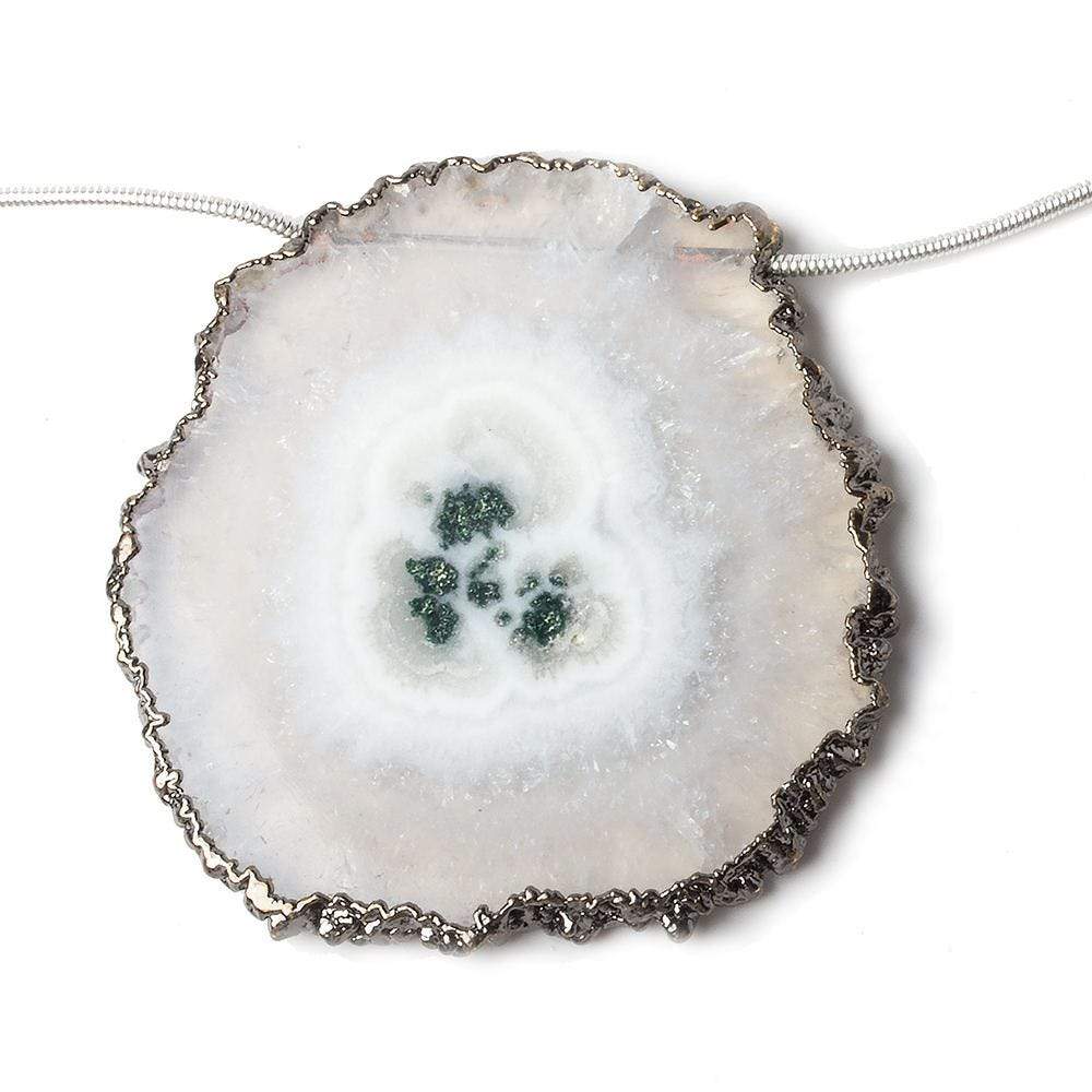 43x43-44x44mm Black Gold Leafed Solar Quartz Slices AAA Grade 4 pieces